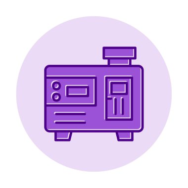 Elektrik jeneratörü çizgi simgesi biçimi, vektör illüstrasyon tasarımı