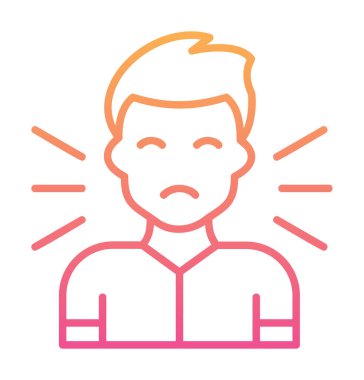 Korkmuş adam simgesi, korku konsepti, vektör illüstrasyonu