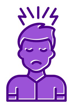 stresli kişi simgesi, vektör illüstrasyonu basit tasarım