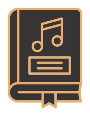 müzik kitabı simgesi, vektör illüstrasyonu 