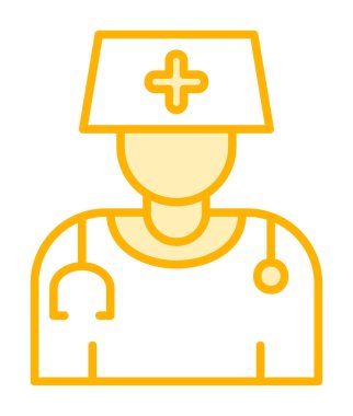 Bayan doktor simgesinin vektör çizimi