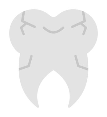 Kırık diş simgesi, vektör illüstrasyonu  