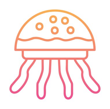 Denizanası. Web simgesi basit illüstrasyon 