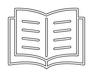 Basit Açık Kitap web simgesi çizim vektörü