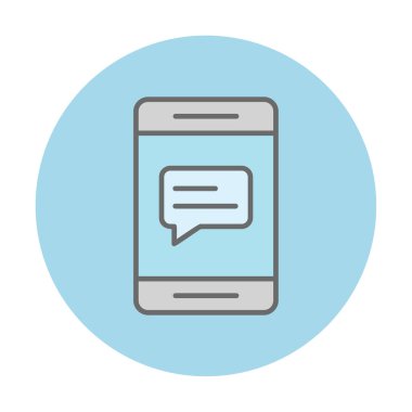 Sohbet düz simgesi, vektör illüstrasyonu