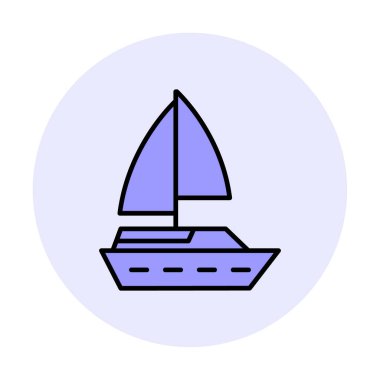 Basit tekne simgesi, vektör illüstrasyonu