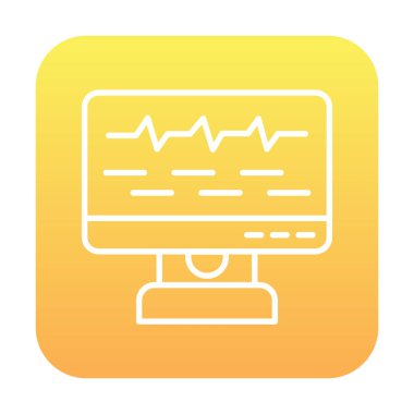 Ses çizgisi simgesi ile bilgisayar izleyicisinin vektör illüstrasyonu