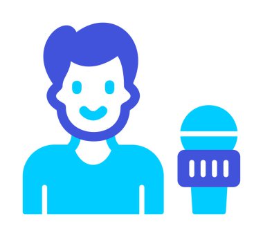 Haber muhabiri. Web simgesi basit illüstrasyon                       