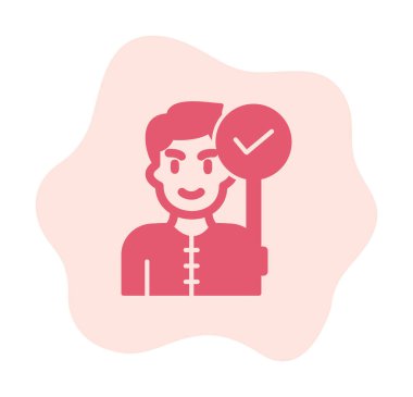 Bayrak taşıyan adam, vektör illüstrasyonu 