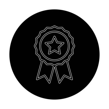 düz basit ödül rozet vektör düz çizgi simgesi