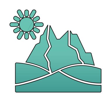 Çöl dağı manzara ikonu vektör illüstrasyon tasarımı