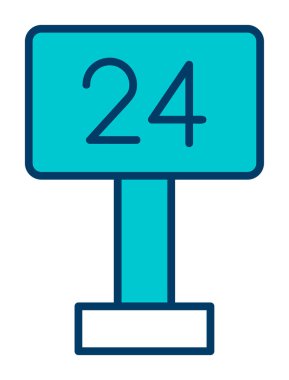 24 saat simge vektör çizim