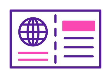 Kartpostal simgesi, vektör illüstrasyonu basit tasarım