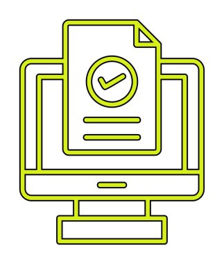 Bilgisayar ekranında web sitesi kayıt simgesi, vektör illüstrasyonu basit tasarım