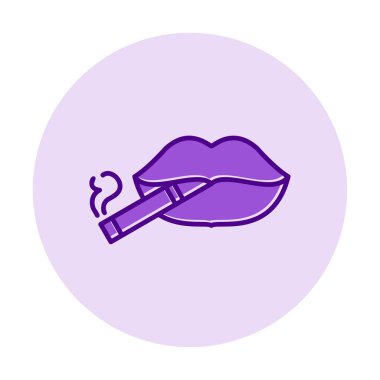 Düz Sigara Simgesi Vektör Çizimi Tasarımı