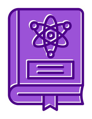 Fizik Kitabı vektör illüstrasyonu, simge ögesi arkaplanı