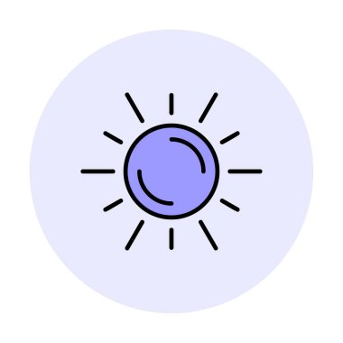 Güneş düz simge vektör çizim