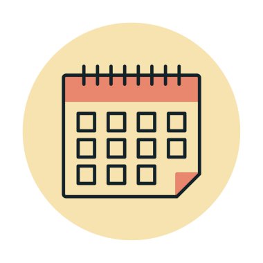 Takvim simgesi vektör illüstrasyonu