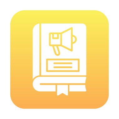 Pazarlama Kitabı simgesi, vektör illüstrasyonu