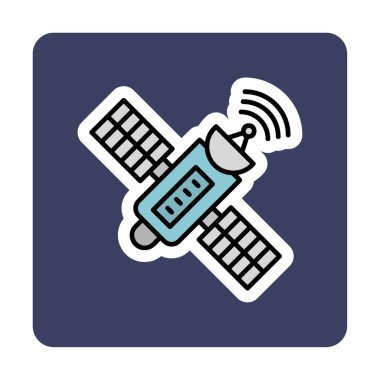 Uydu Simgesi, vektör illüstrasyonu 