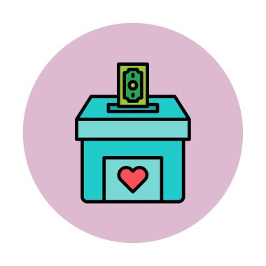Bağış Kutusu vektör simgesi