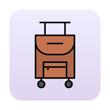 Bavul seyahat çantası ikonu. Bagaj kavramı                                   