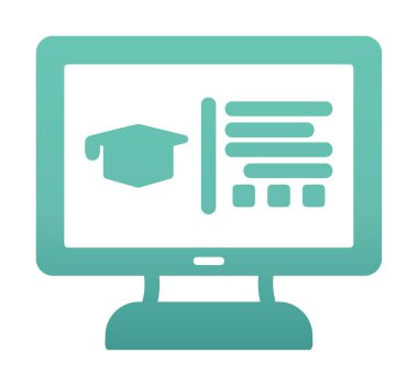 çevrimiçi eğitim simgesinin vektör illüstrasyonu               