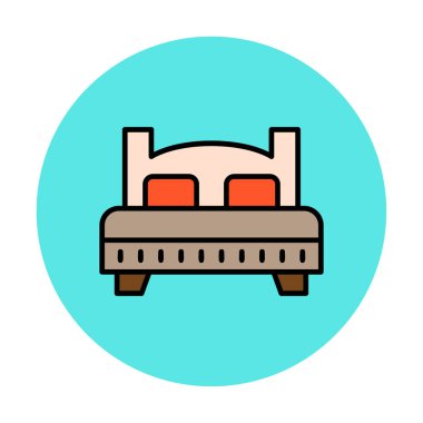 Yatak simgesinin vektör illüstrasyonu