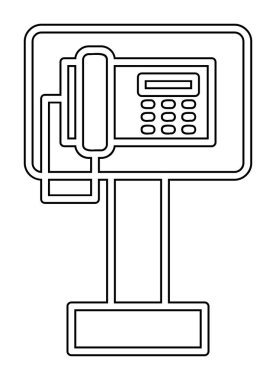 Ankesörlü Telefon web simgesi, vektör illüstrasyonu
