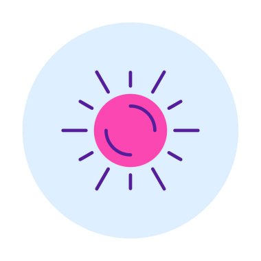 Güneş düz simge vektör çizim