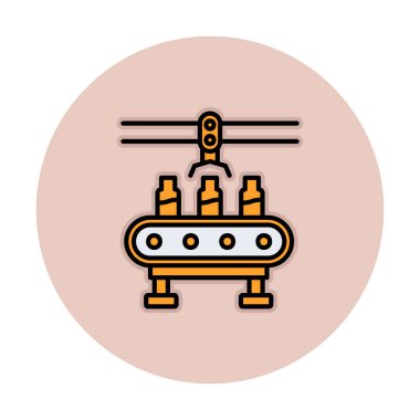 Basit Su Fabrikası simgesi, vektör illüstrasyonu