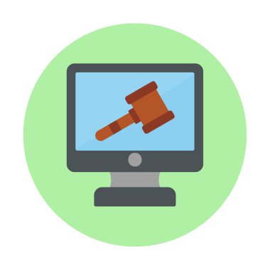 Çevrimiçi açık artırma simgesi, vektör illüstrasyonuName 