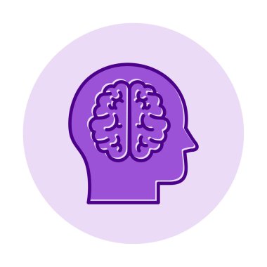 düz beyin ikonu vektör çizimi 