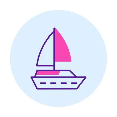 Basit tekne simgesi, vektör illüstrasyonu