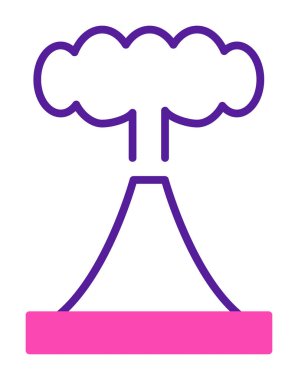 Volkan vektör illüstrasyonu, çizgi film simgesi ögesi.                         