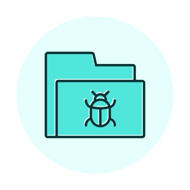 yazılım hatası simgesi, virüs konsepti, vektör illüstrasyonlu veri dizini