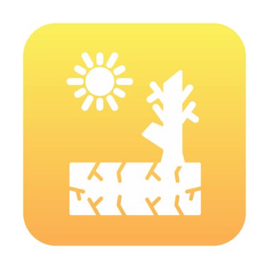 Kuraklık zeminli bir ağacın vektör düzlüğü simgesi 