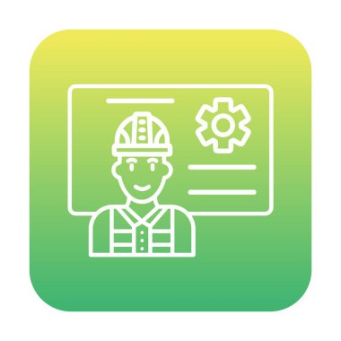 Mimar, sunum simgesi vektör illüstrasyonu yapıyor 