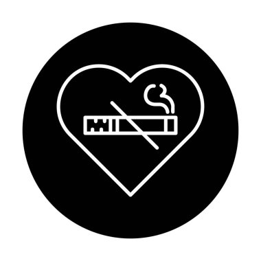 Basit Sigara İçilmez alanı simgesi, vektör illüstrasyonu