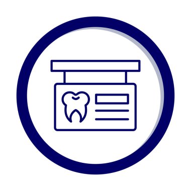 Diş Kliniği İmza Panosu Web simgesi, vektör illüstrasyonu