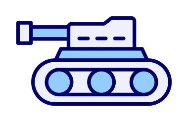 askeri tank simgesi, vektör illüstrasyonu 