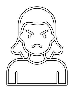 kızgın kişi simgesi, vektör illüstrasyonu basit tasarım