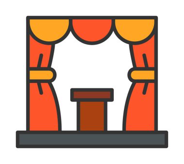 sahne ikonu vektör illüstrasyonu