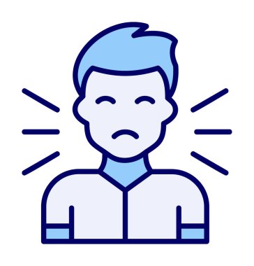 Korkmuş adam simgesi, korku konsepti, vektör illüstrasyonu