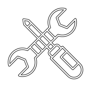 Basit mekanik Araçlar simgesi, vektör illüstrasyonu