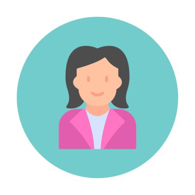 kadın avatar simgesi, vektör illüstrasyonu 