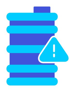 Tehlike işareti ve namlu simgesi, vektör illüstrasyonu 