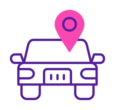 Araba Konumu ikon vektör illüstrasyonu                      