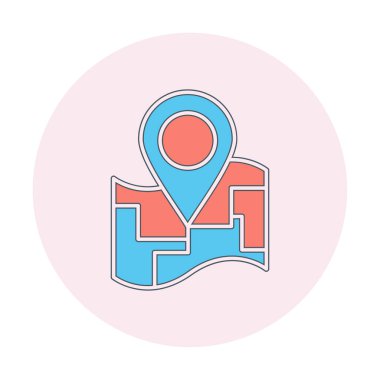 Konum iğnesi, vektör illüstrasyonlu harita simgesi