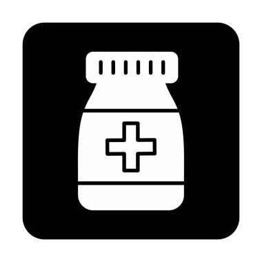 Düz tarzda ilaç şişesi simgesi 